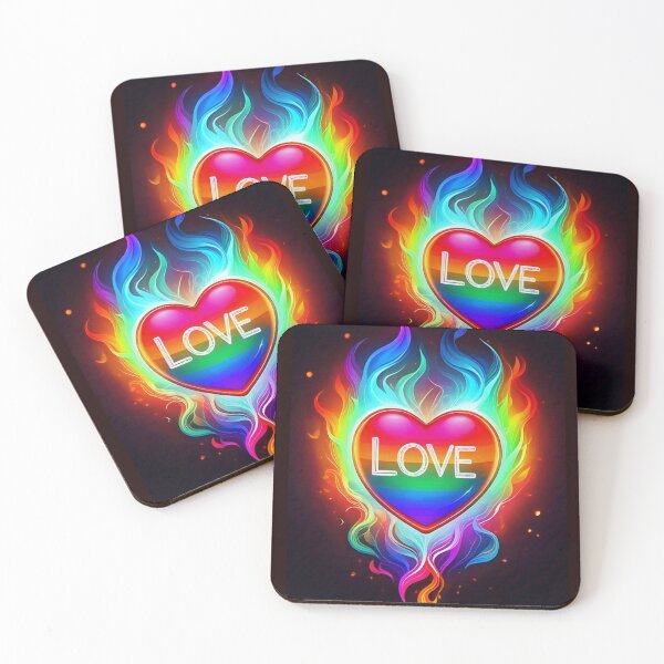 Item preview, Rainbow Heart on Fire 4 designed and sold by Heartbreaker Creative.
