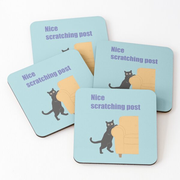 Item preview, Mischievous cat art : Nice scratching post Blue version designed and sold by TheGrandLordCat.