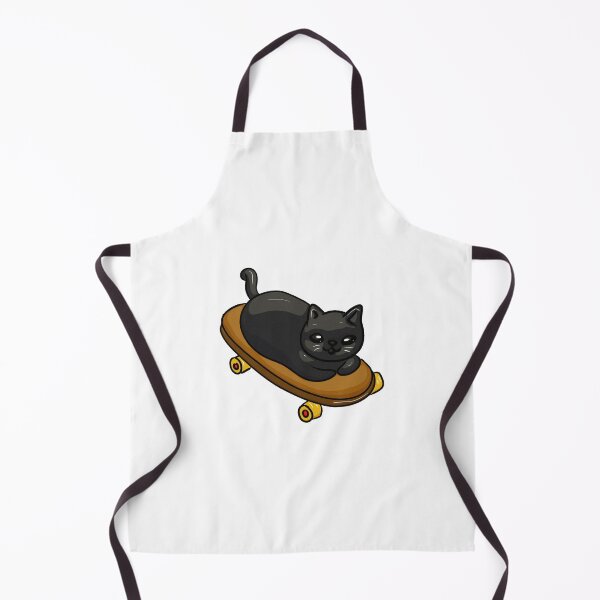 Item preview, Cute white skater cat on a skateboard designed and sold by Joncasmiart.