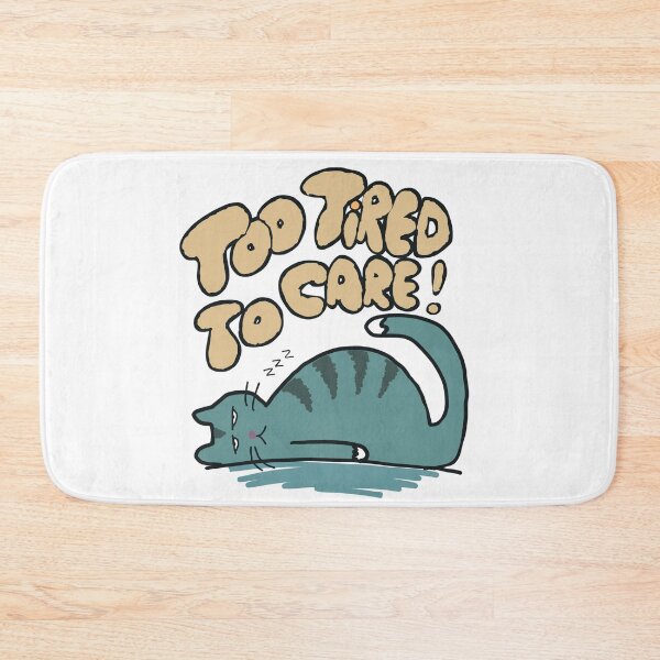 Item preview, Too tired to care - sleepy cute cat designed and sold by TheRubberOnion.
