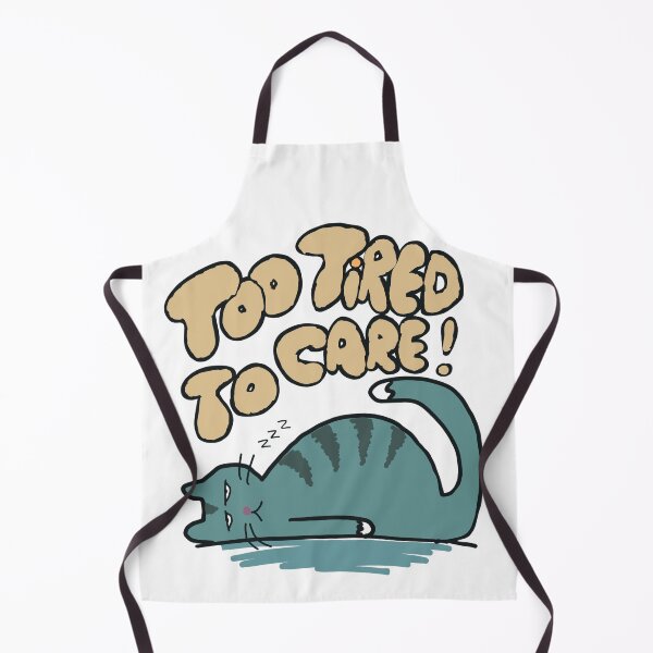 Item preview, Too tired to care - sleepy cute cat designed and sold by TheRubberOnion.