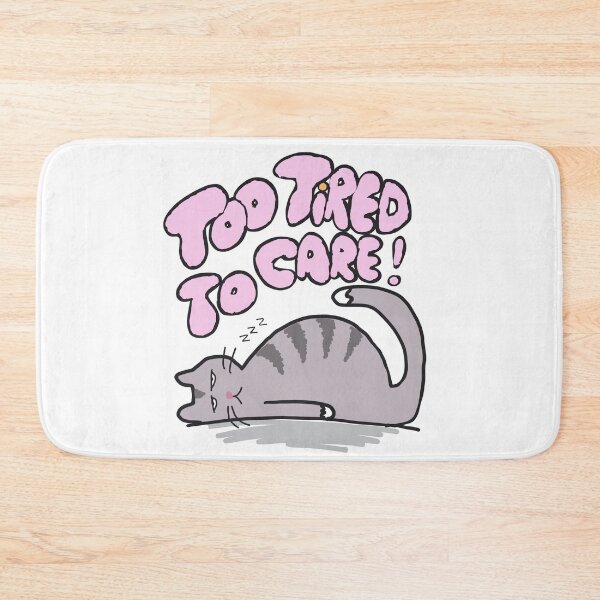 Item preview, Too tired to care - sleepy cute cat designed and sold by TheRubberOnion.