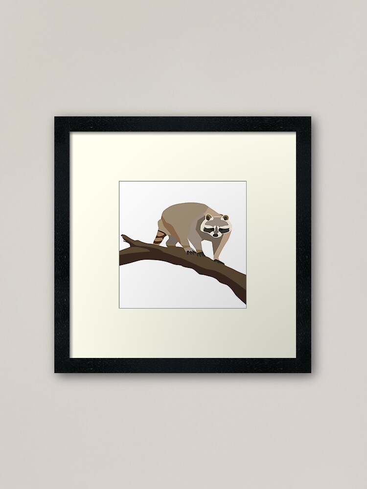 Thumbnail 2 of 7, Framed Art Print, Wildlife: Raccoon in Tree designed and sold by rebecca-creates.