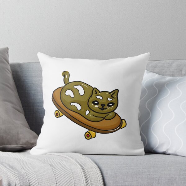 Item preview, Cute skater brown cat on a skateboard designed and sold by Joncasmiart.