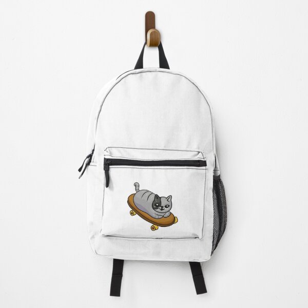 Item preview, Cute gray skater cat on a skateboard designed and sold by Joncasmiart.