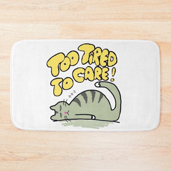 Item preview, Too tired to care - sleepy cute cat designed and sold by TheRubberOnion.