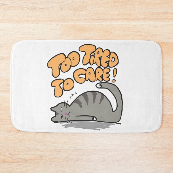Item preview, Too tired to care - sleepy cute cat designed and sold by TheRubberOnion.