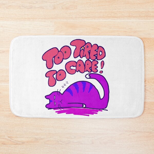 Item preview, Too tired to care - sleepy cute cat designed and sold by TheRubberOnion.