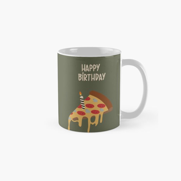 Item preview, Happy Birthday Slice of Pizza Pepperoni and Mushrooms with a Candle	 designed and sold by AlginaPugachova.