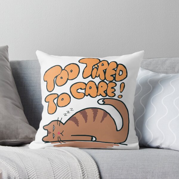 Item preview, Too tired to care - sleepy cute cat designed and sold by TheRubberOnion.