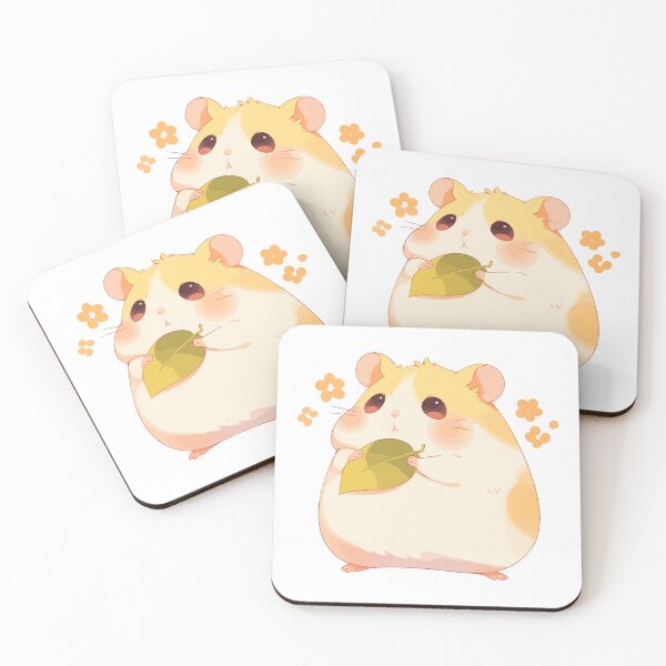 Item preview, Kawaii Cute Hamster with a Leaf Character Art designed and sold by HappyMaze.