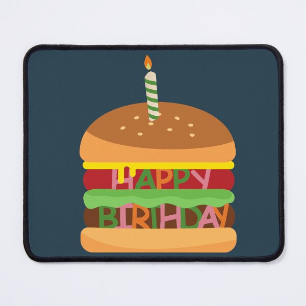 Aperçu de l'œuvre Joyeux anniversaire Hamburger avec une bougie créée et vendue par AlginaPugachova.