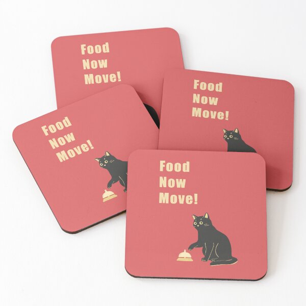 Item preview, Humorous cat art : Food Now Move! Red version designed and sold by TheGrandLordCat.