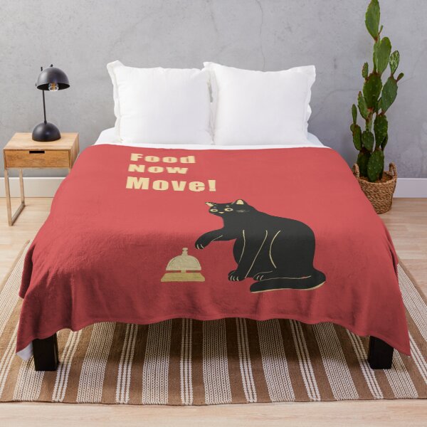 Item preview, Humorous cat art : Food Now Move! Red version designed and sold by TheGrandLordCat.