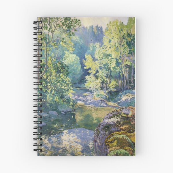 Item preview, Impressionist French Forest Landscape – Sunlit Stream & Mossy Rocks designed and sold by CARRAANN.