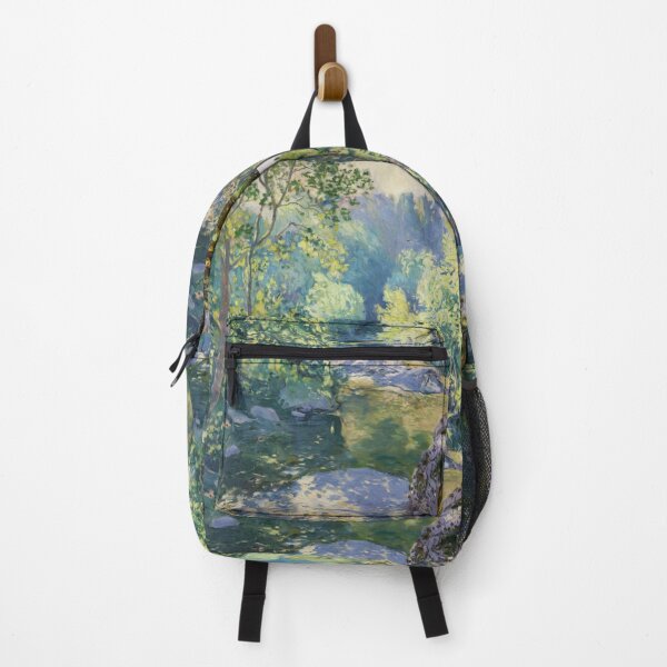 Item preview, Impressionist French Forest Landscape – Sunlit Stream & Mossy Rocks designed and sold by CARRAANN.