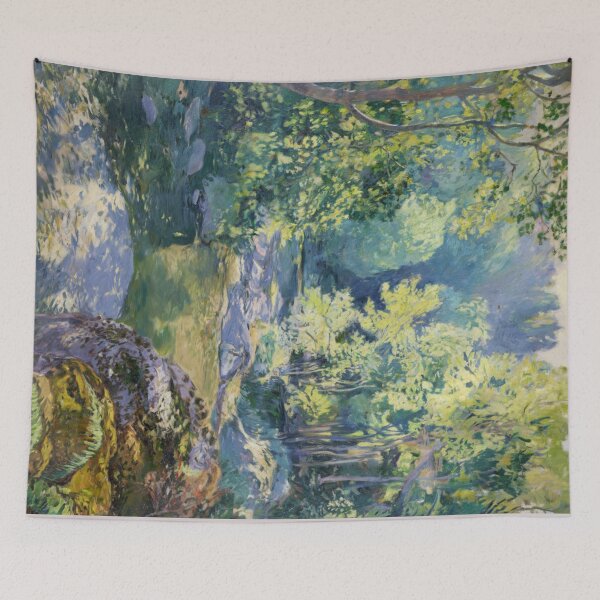 Item preview, Impressionist French Forest Landscape – Sunlit Stream & Mossy Rocks designed and sold by CARRAANN.