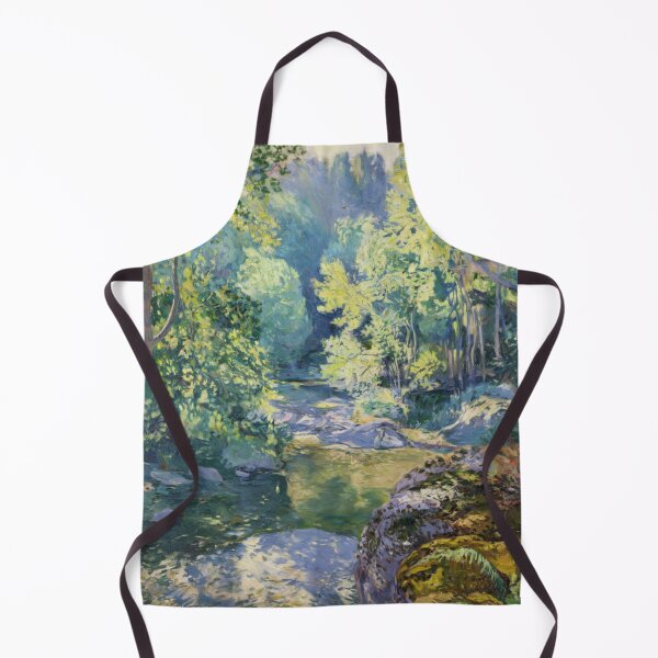 Item preview, Impressionist French Forest Landscape – Sunlit Stream & Mossy Rocks designed and sold by CARRAANN.
