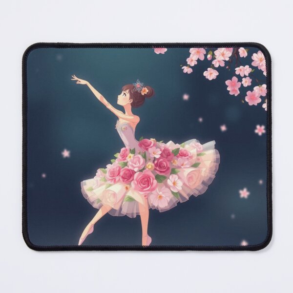Item preview, A ballerina anime with a tutu made of blooming flowers like roses, peonies, or cherry blossoms designed and sold by GlamShop88.