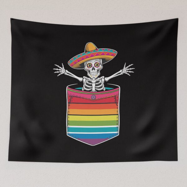 Item preview, Serape Skeleton Mariachi – Festive Cinco De Mayo Pocket Art designed and sold by InspireSticker.