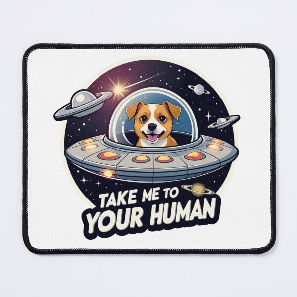 Item preview, Take Me to Your Human – Cute Dog in a UFO Alien Spaceship designed and sold by bannzy.