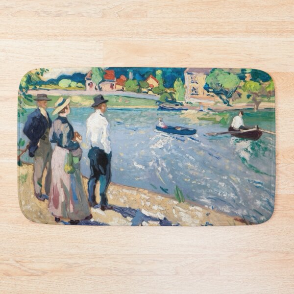 Item preview, Belle Époque Riverside Stroll – Impressionist French Landscape Painting  designed and sold by CARRAANN.