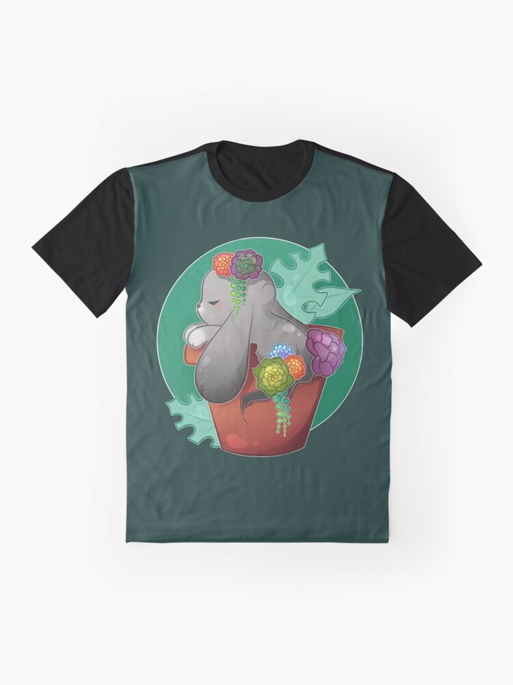 Thumbnail 4 of 5, Graphic T-Shirt, Succulent Garden Bunny designed and sold by heysoleilart.