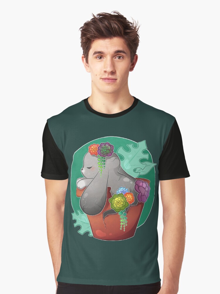 Thumbnail 1 of 5, Graphic T-Shirt, Succulent Garden Bunny designed and sold by heysoleilart.