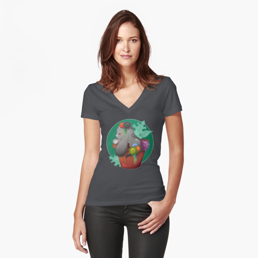 Item preview, Fitted V-Neck T-Shirt designed and sold by heysoleilart.
