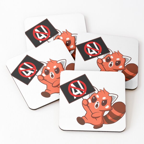 Item preview, Red Panda Stands Against AI Generated Image designed and sold by RedPandaTee.