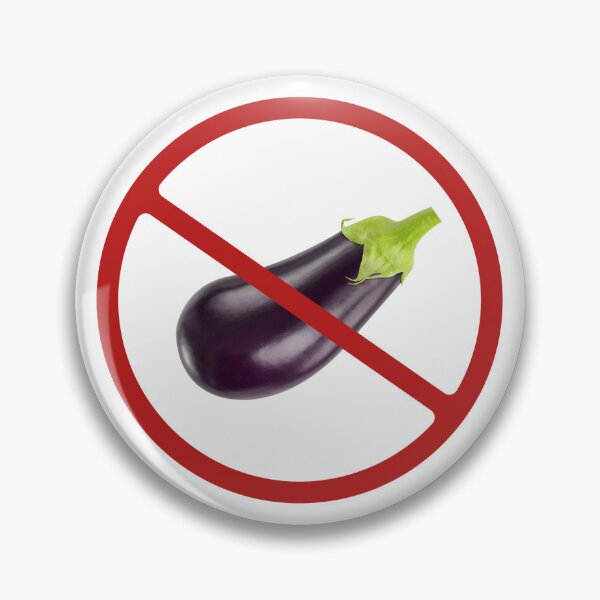 Item preview, Prohibited Purple Eggplant Aubergine Sign, Black, Red, White Signage designed and sold by AASparksDesigns.