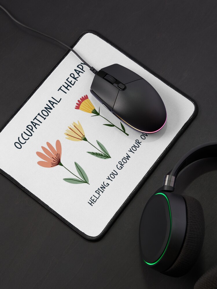 Aperçu 4 sur 5. Tapis de souris avec l'œuvre Conception florale en ergothérapie : pour vous aider à grandir créée et vendue par haitrieuic96.