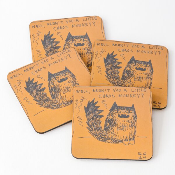 Item preview, Angry cat chaos monkey drawing  designed and sold by Emilyslibrary.