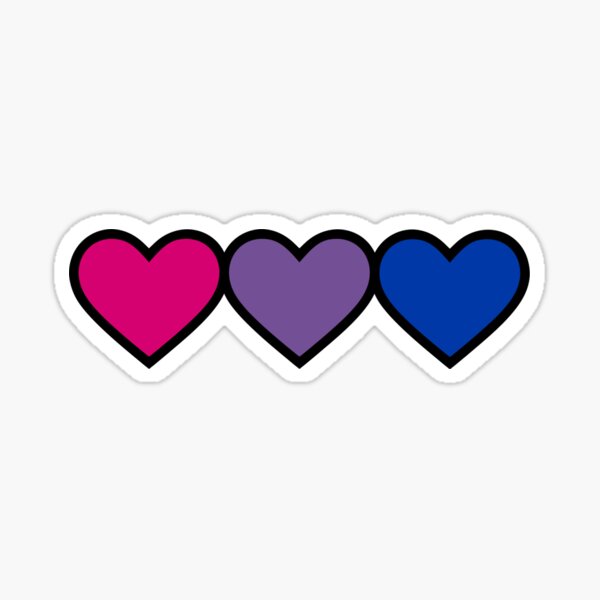 Vista previa del artículo con la obra «Corazones Bi», diseñado y vendido por PrideVibesOnly.