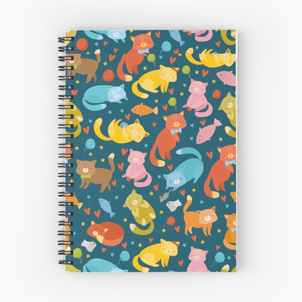 Item preview, Seamless With Multi Colored Cats Blue designed and sold by vintageretrostyleshop.
