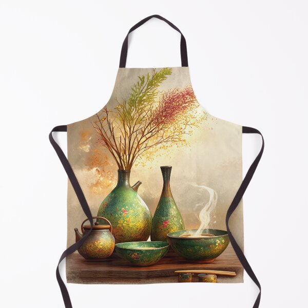 Item preview, Tranquil Infusion: The Verdant Vases and Steaming Serenity designed and sold by bloorose.