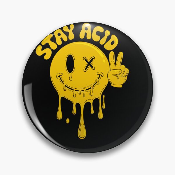 Item preview, "Stay Acid" Acid House – Melting Smiley & Peace Sig designed and sold by paulo silveira.