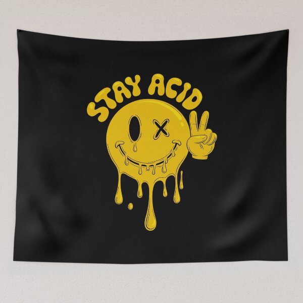 Item preview, "Stay Acid" Acid House – Melting Smiley & Peace Sig designed and sold by paulo silveira.