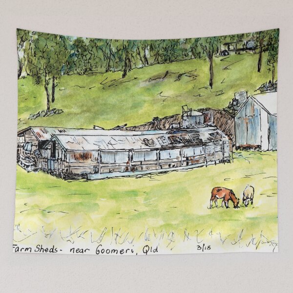 Item preview, Australian Scene - Farm sheds - Goomeri, Qld, Aus. designed and sold by Anne Huth.
