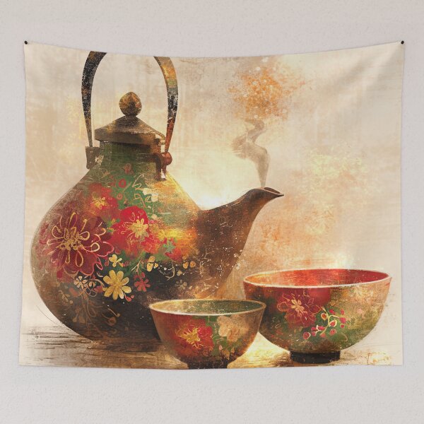 Item preview, Crimson Bloom Brew: The Painted Kettle and Rising Mists designed and sold by bloorose.