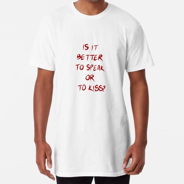 Item preview, Is It Better to Speak or to Kiss? – Bold Romantic Quote designed and sold by the smiley moon.
