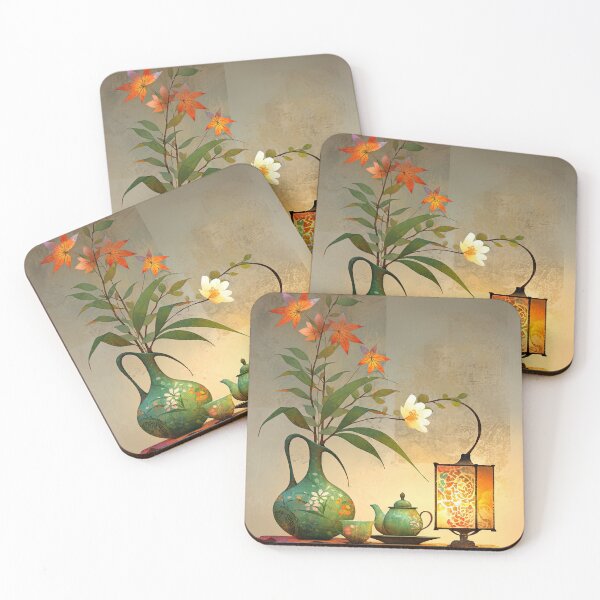 Item preview, Lantern's Glow: The Floral Still Life and Whispers of Tea designed and sold by bloorose.