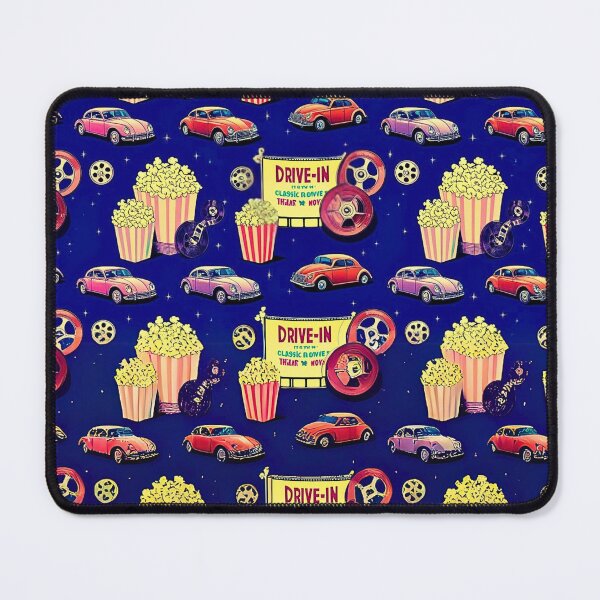 Item preview, Retro Drive-In Movie Night Pattern | Vintage Nostalgia designed and sold by Retro Kingdom Boutique.