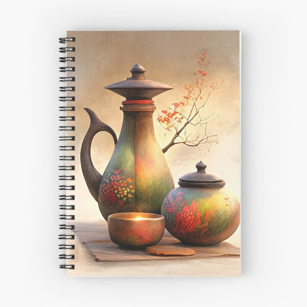 Item preview, Amber Glow Brew: The Rustic Kettle and Whispers of Blossom designed and sold by bloorose.
