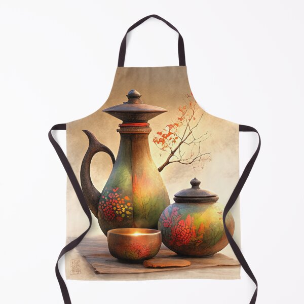 Item preview, Amber Glow Brew: The Rustic Kettle and Whispers of Blossom designed and sold by bloorose.