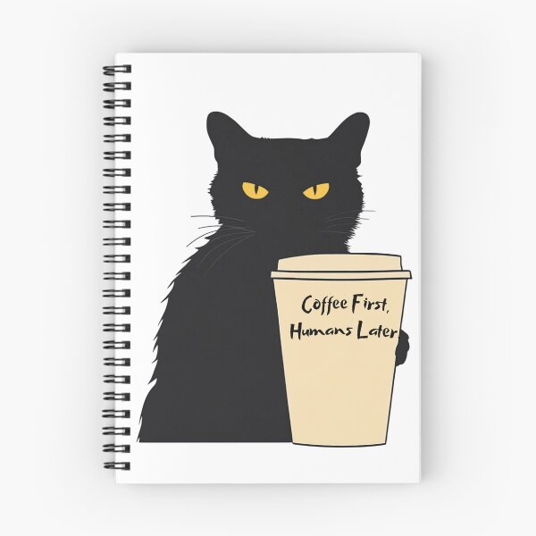 Item preview, Coffee first humans later funny cat designed and sold by beAwareShop.