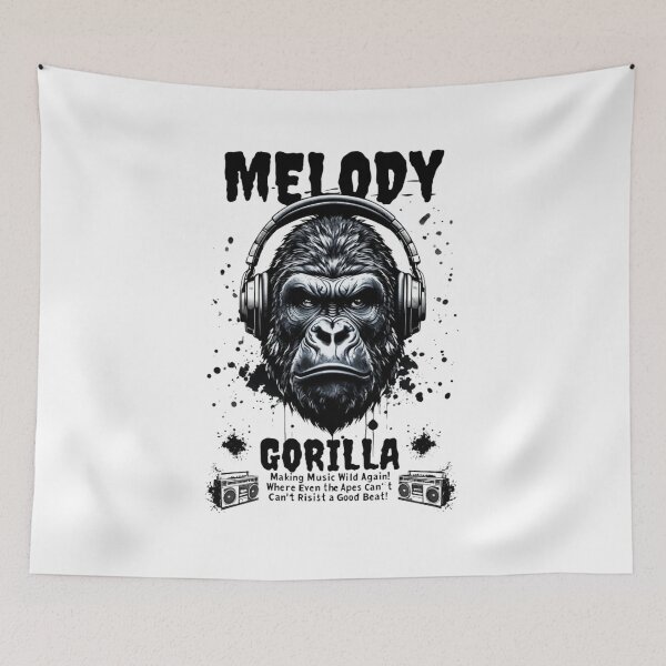 Item preview, Gorilla with Headphones – Urban Music Vibes Graphic Design & Street Art designed and sold by Colorful-Garden.