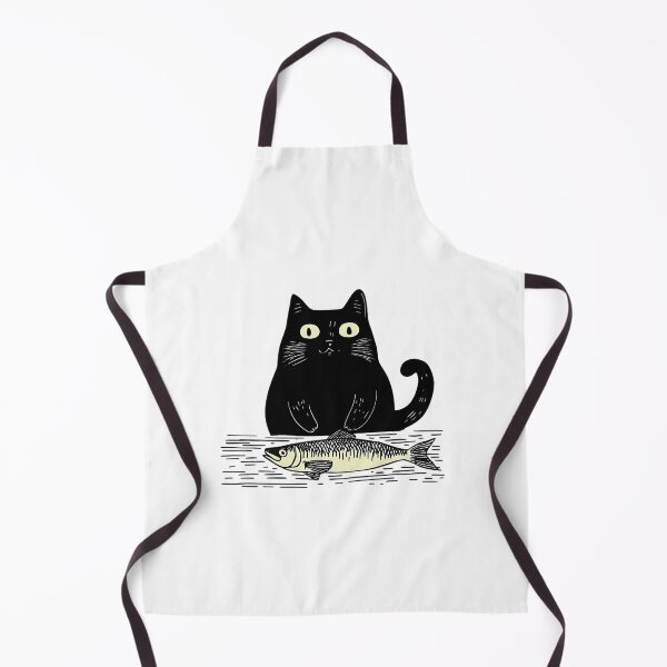 Item preview, Bright Eyes and the Perfect Dinner – Cat and Fish Illustration designed and sold by Cat loco.