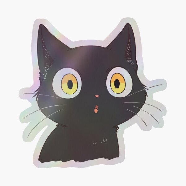 Item preview, Black Cat Face Kawaii Cute Animal Character Art designed and sold by HappyMaze.