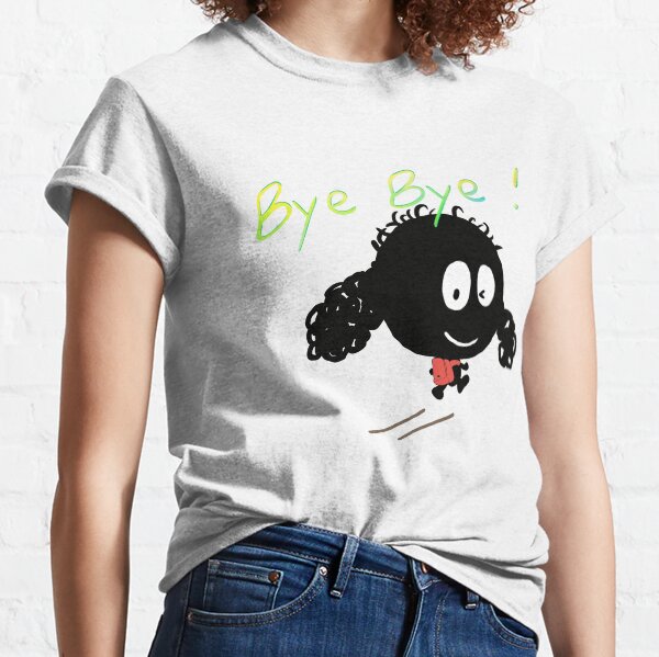 Item preview, Cartoon cute black girl running and bye bye  designed and sold by CuteLemon00.